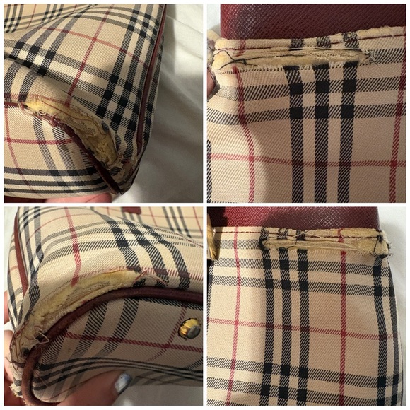 Auth Burberry Square Front Slip Pocket Tote - Picture 8 of 13